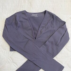 Garage Lavender Ribbed Long Sleeve Tee